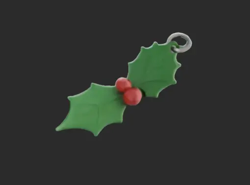 Simple Holly Leaf Keychain