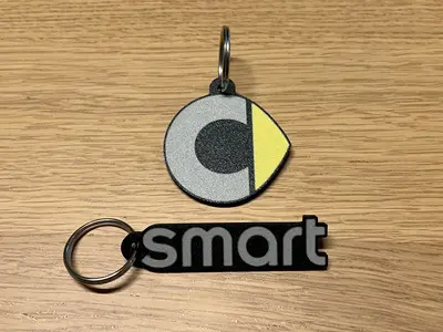 Smart logo and wordmark keychain