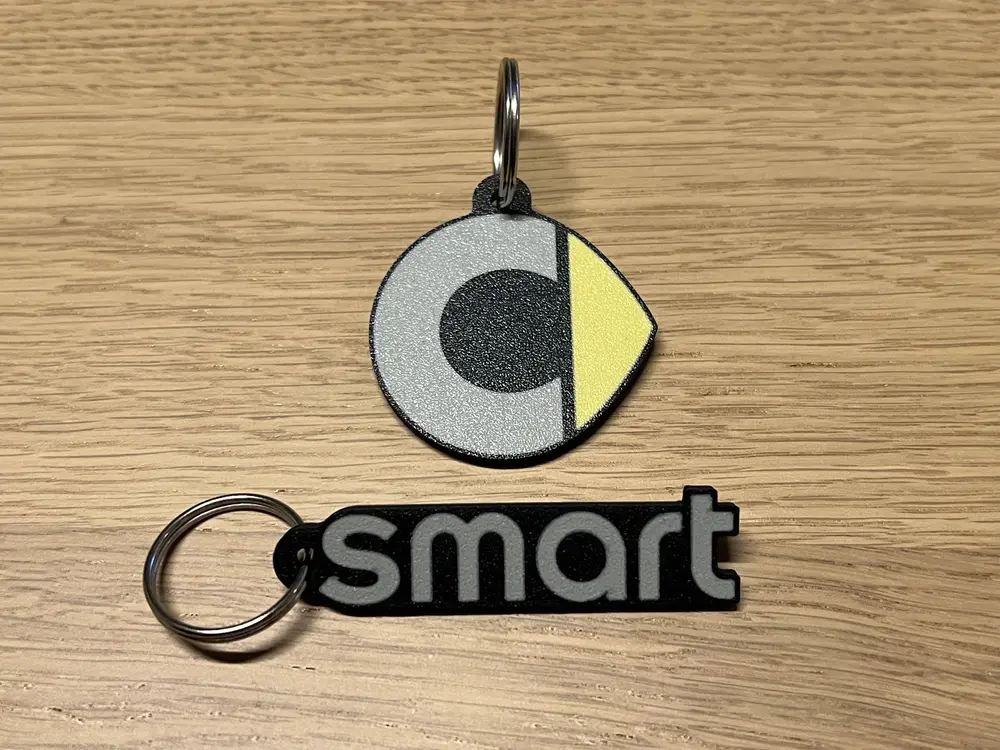 Smart logo and wordmark keychain