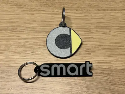 Smart logo and wordmark keychain