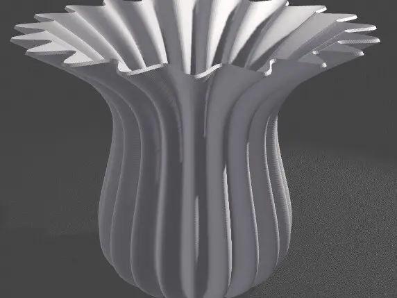 big neck smooth-waved vase