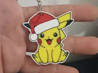 Llavero navideño de Pikachu