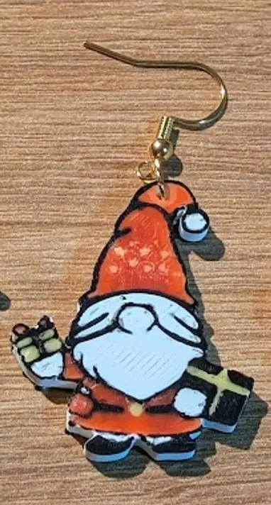 Christmas Gnome Earring / Keychain #2