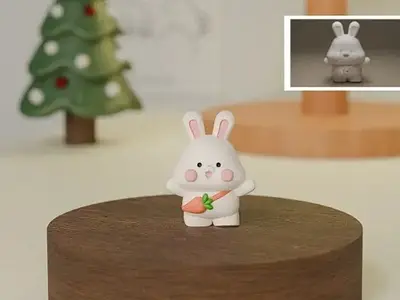 New Year's Bunny Bag Holder【New Year's Bunny】(only 7.15g)