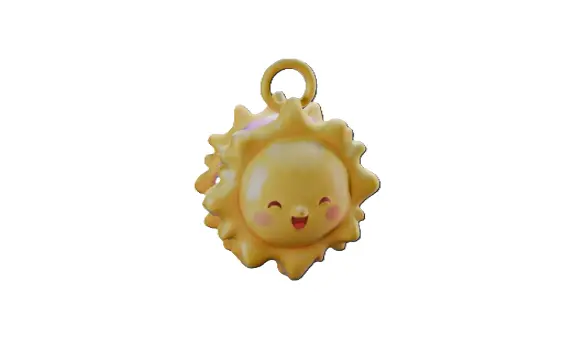Cartoon Sun Keychain