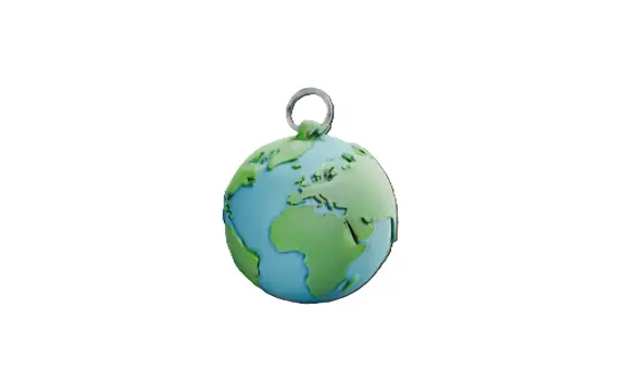 Cartoon Earth Keychain