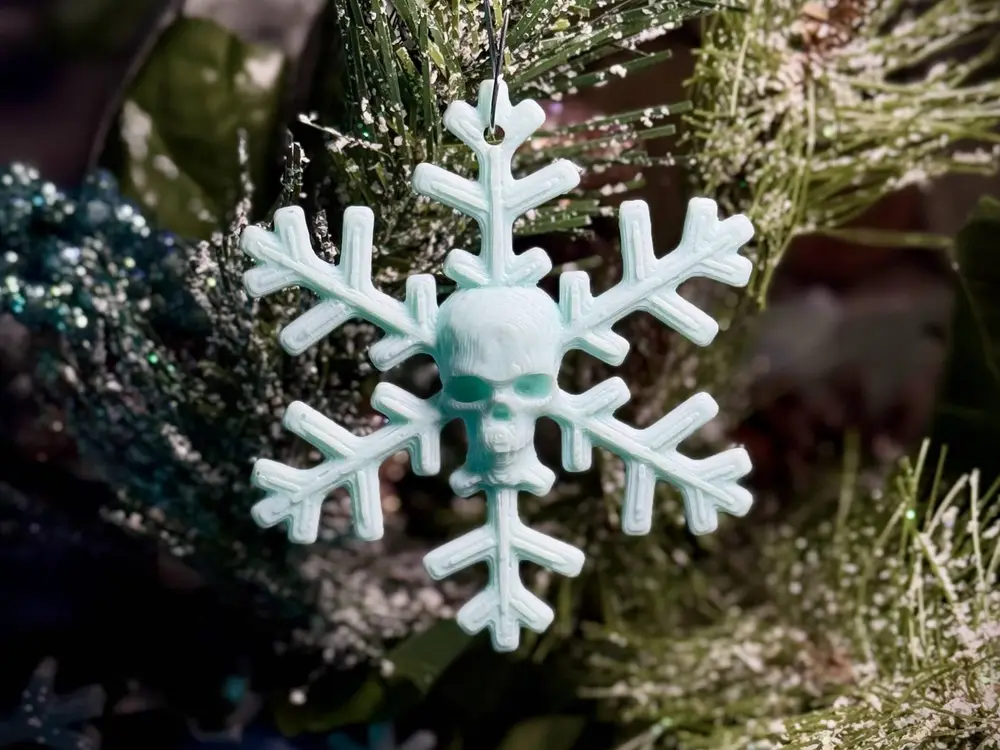 Skull snowflake ornament
