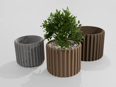 Ribbed Plant Pot