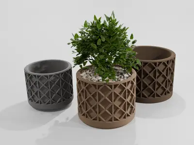 Checkered Plant Pot
