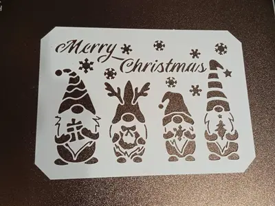 4x Gnome - Christmas - Stencil template