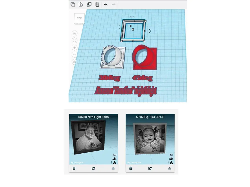 Night Light Cover with Lithophane Insert