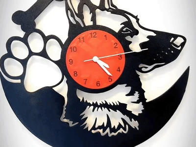 German Shepherd Clock