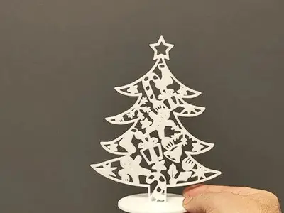 Árbol de Navidad con adornos (soporte)