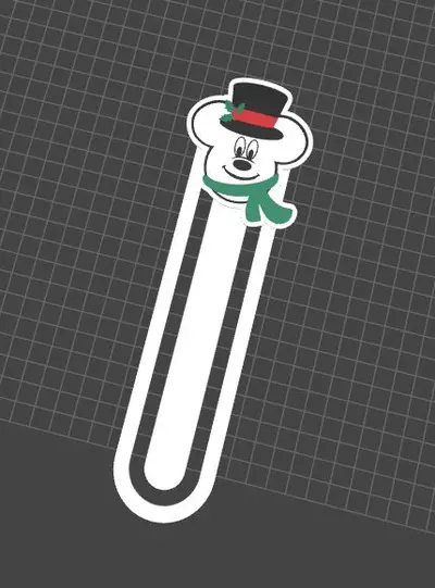 Marcapaginas bookmark navidad Christmas Disney Mickey snowman