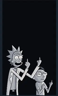 Rick and Morty hueforge black and white