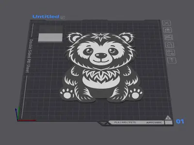 Oso sentado Cute Multicolor 2D
