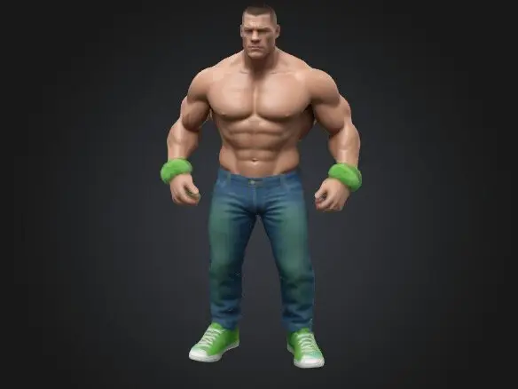 Muscular wrestler