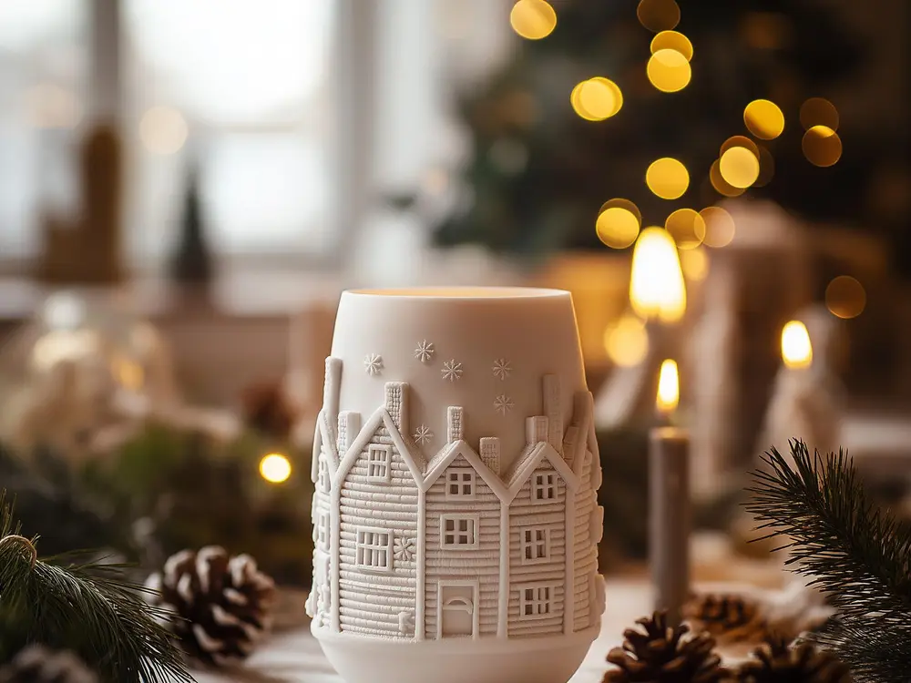 Festive Houses Vase