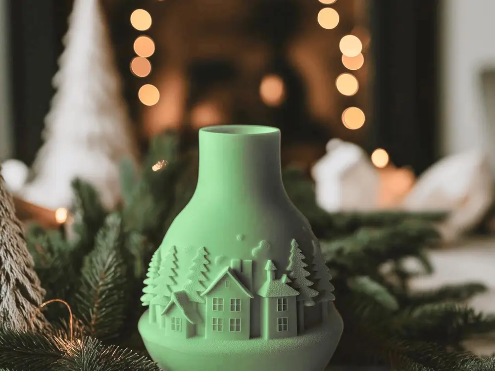 Winter Village Vase