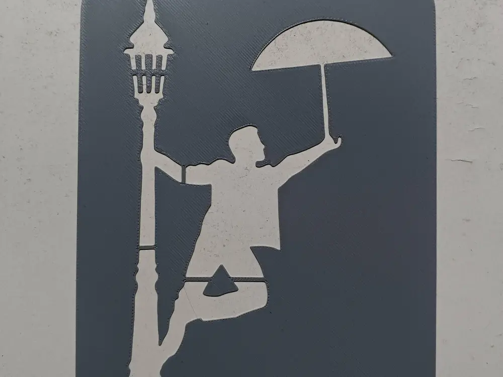 Man with Umbrella - Stencil