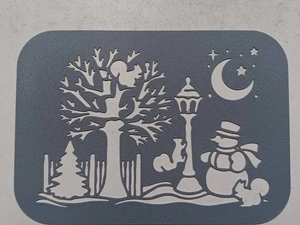 Snowman and Squirrels - Stencil