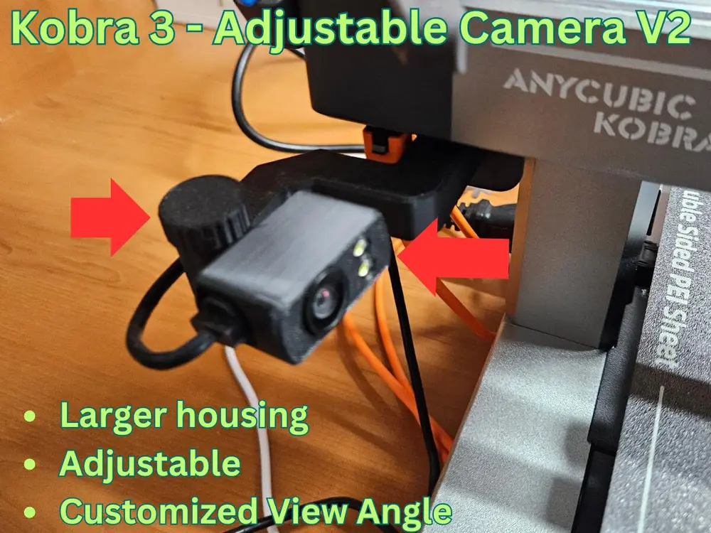 ADJUSTABLE KOBRA-3 CAMERA MOUNT V2 - KOBRA 3 V2 COMPATIBLE