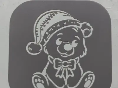 Christmas Teddy Bear 1 - Stencil
