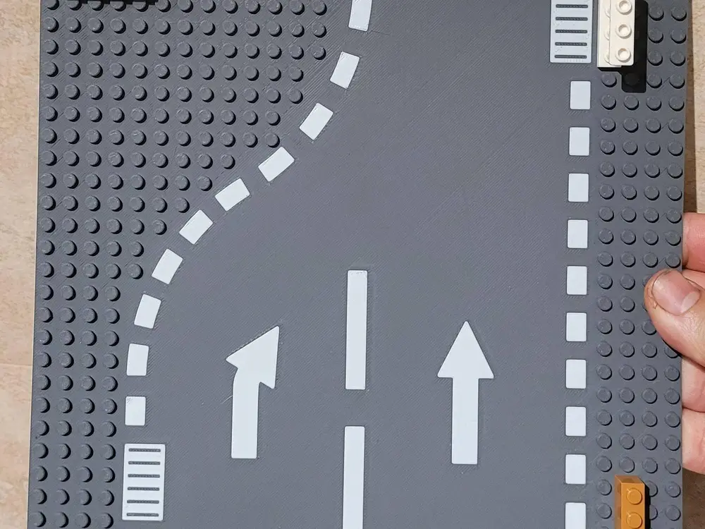 LEGO base plate for bricks "Road right Bottleneck"