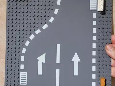 LEGO base plate for bricks "Road right Bottleneck"