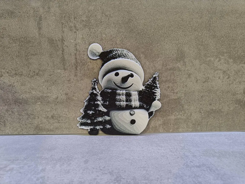 Cute Snowman with trees