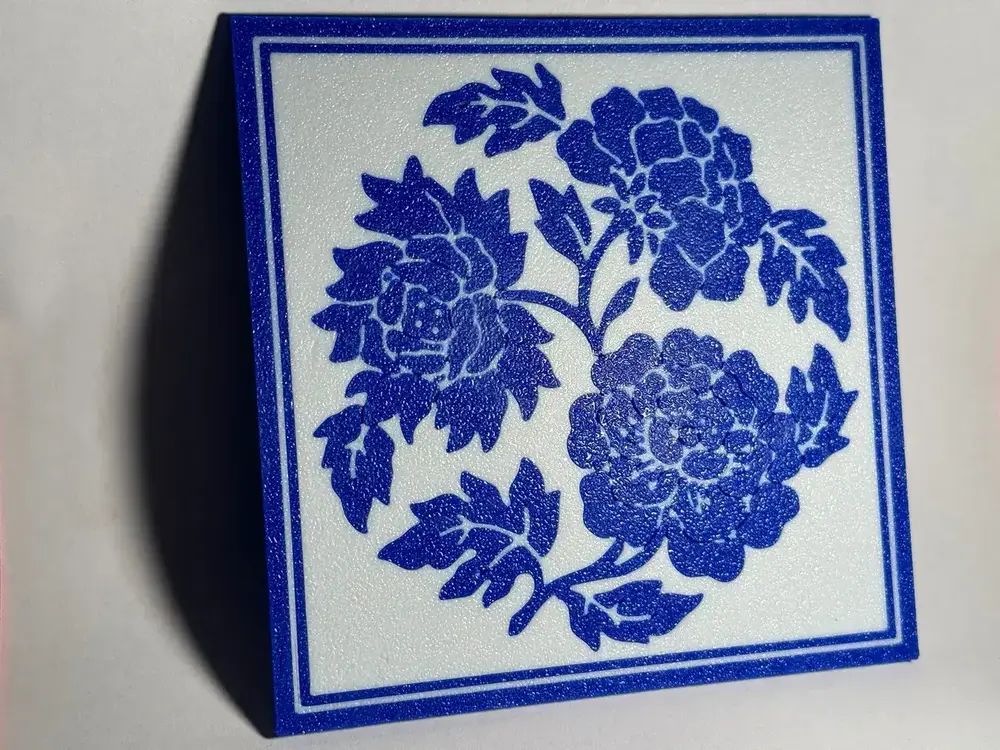 青花瓷 Chinese White-and-blue procelain coaster
