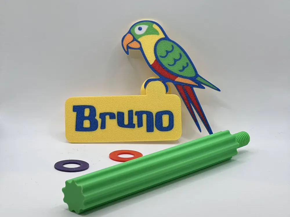 Bird Perch with Charm and Nameplate
