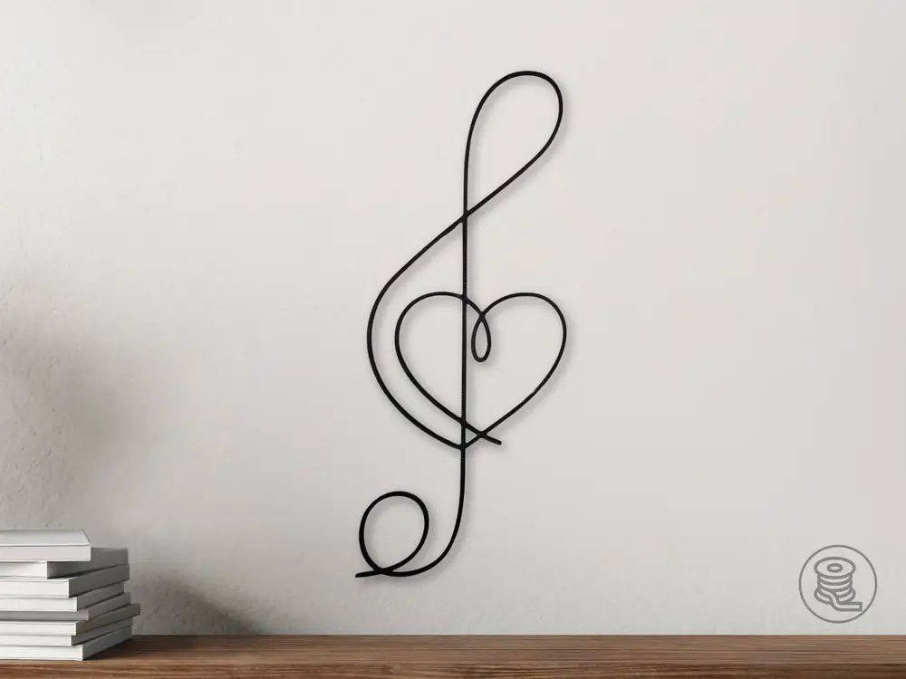 Musical Note Heart Wall Art
