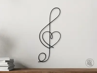 Musical Note Heart Wall Art