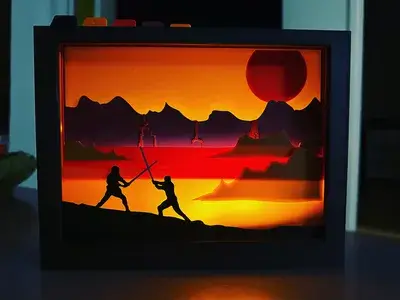 Star Wars Duel on Mustafar Shadow Box