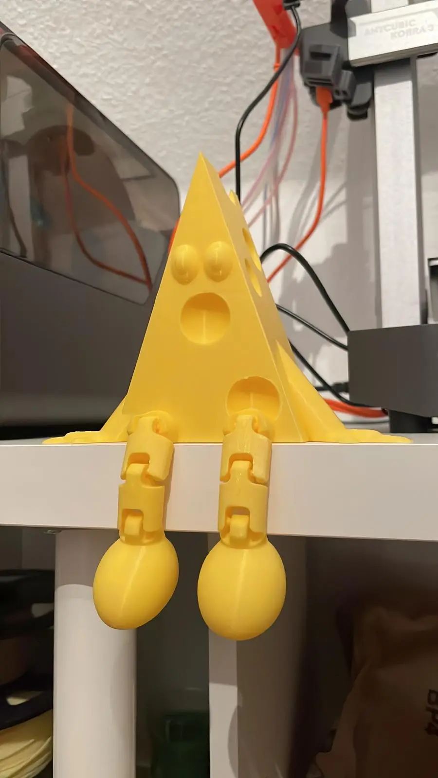 Sitting Cheese Articulated Flexi Toy with Legs