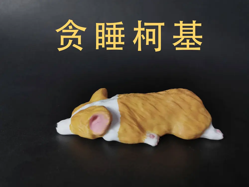 贪睡的柯基可爱迷你小狗