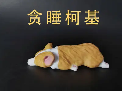 贪睡的柯基可爱迷你小狗