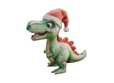 Christmas t-rex miniature