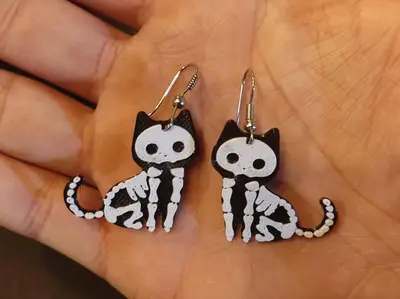 Pendientes gato skeleton