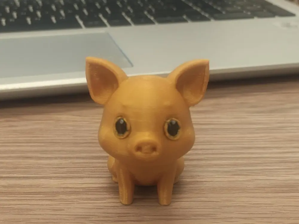 sitting golden pig