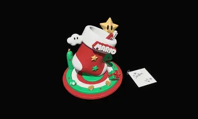 Mario Christmas Stocking Pen Holder Xmas Gift