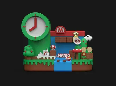 Switch Mario creative clock-themed base stand