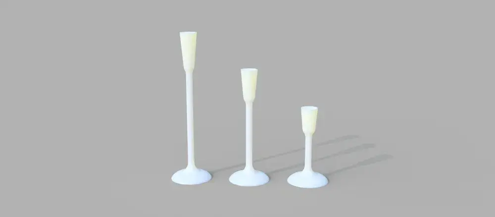 Set of 3 Simple Candlesticks