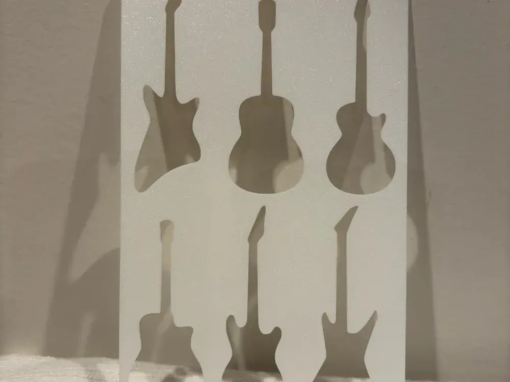 Guitars musical instruments stencil montessori