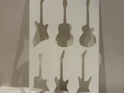 Guitars musical instruments stencil montessori
