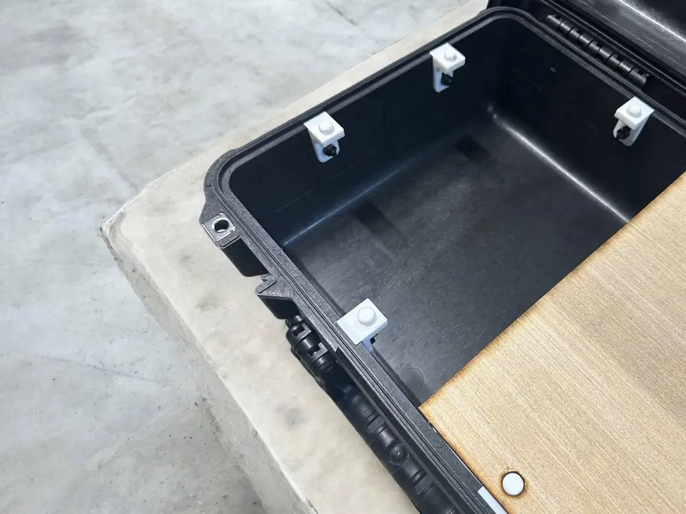 Hard Case Brackets for Portable Work Surface