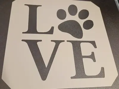 Dog Love - Stencil template