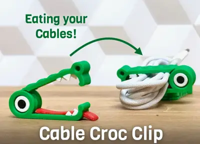 Cable Croc Clip (quick cartoon-style organizer)