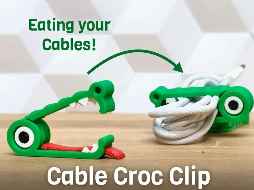 Cable Croc Clip (quick cartoon-style organizer)
